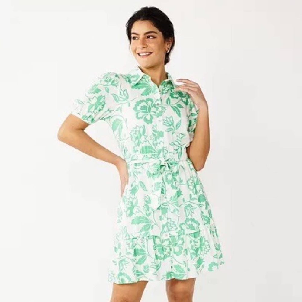 Draper James Green Floral Dress